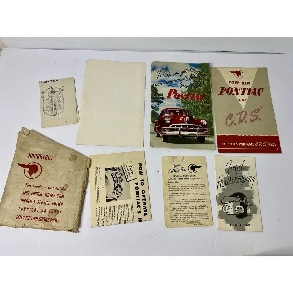 1950 Pontiac Automobile Owner's Instructions Book Manual Service‎ Policy + Extra